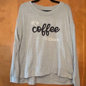 Secret Treasures Light Grey It's Coffee O'Clock Sweatshirt Large